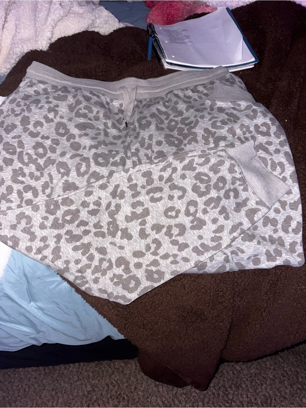Old Navy Grey Leopard Print Joggers